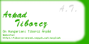 arpad tiborcz business card